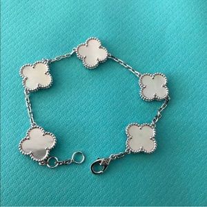 Vintage Alhambra White Gold MOP Bracelet